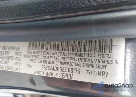 2014 Fiat 500L Trekking from USA, damaged, VIN ZFBCFADH5EZ018176